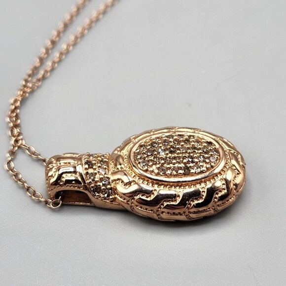 Chuck Clemency 925 Sterling Silver Champagne Diamond Pendant Rose Gold Plated - Picture 10 of 14